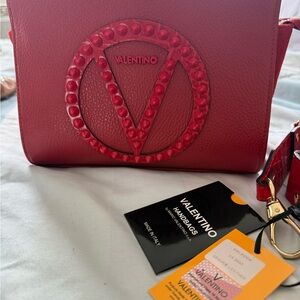 Valentino Red Suede Mini Shoulder Bag
